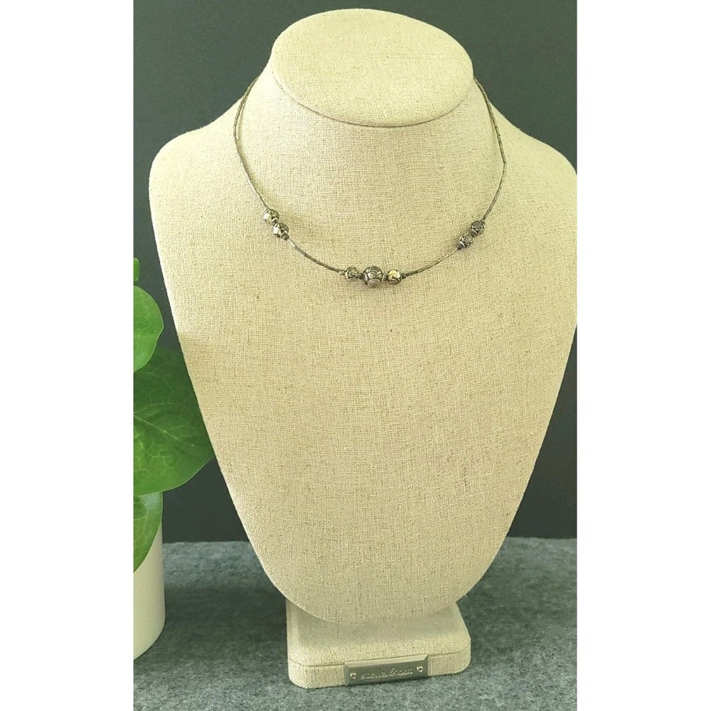 Vintage Rose Bead Choker Necklace Floral Graduated Tube Beads 15in